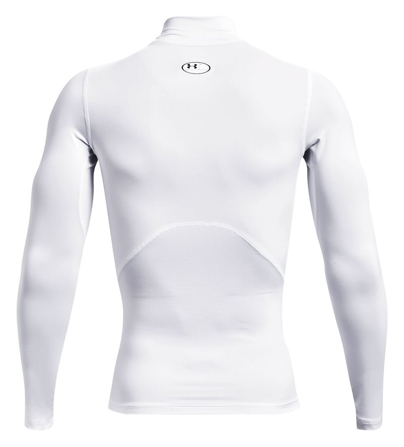 Under Armour HeatGear Comp Mock heren compressie shirt lange mouw, wit/zwart
