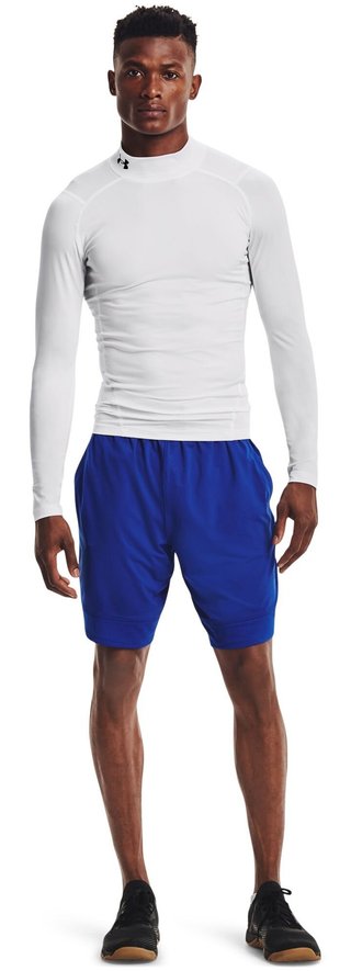 Under Armour HeatGear Comp Mock heren compressie shirt lange mouw, wit/zwart