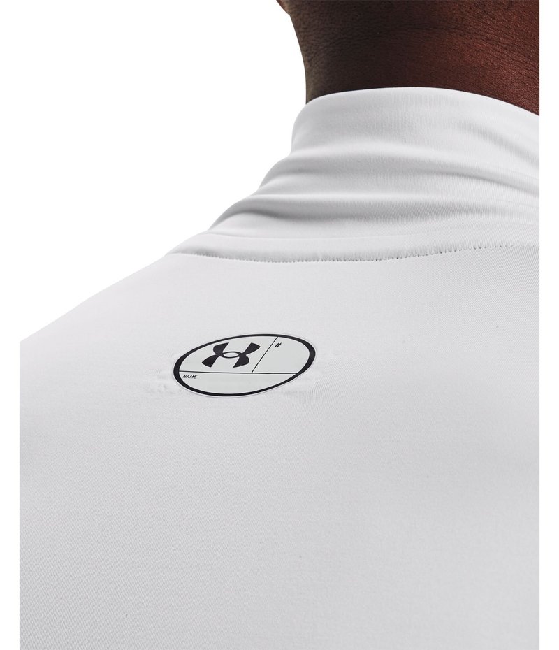 Under Armour HeatGear Comp Mock heren compressie shirt lange mouw, wit/zwart