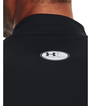 Under Armour HeatGear Comp Mock heren compressie shirt met lange mouwen, zwart/wit