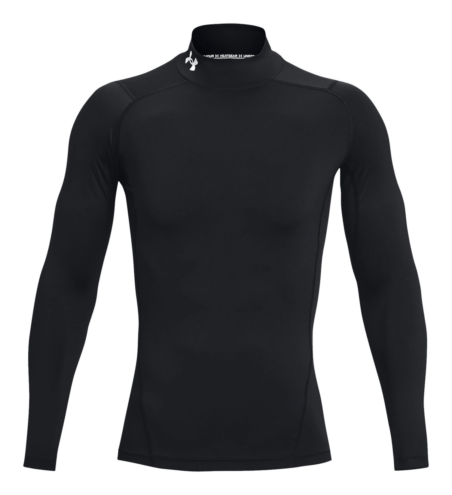 Under Armour HeatGear Comp Mock heren compressie shirt met lange mouwen, zwart/wit