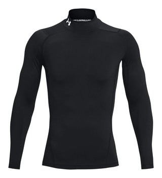 Under Armour HeatGear Comp Mock heren compressie shirt met lange mouwen, zwart/wit