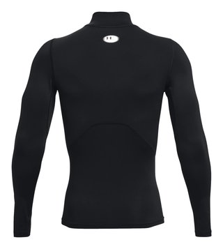 Under Armour HeatGear Comp Mock heren compressie shirt met lange mouwen, zwart/wit