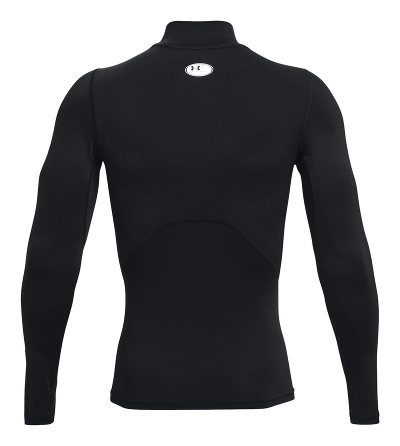 Under Armour HeatGear Comp Mock heren compressie shirt met lange mouwen, zwart/wit
