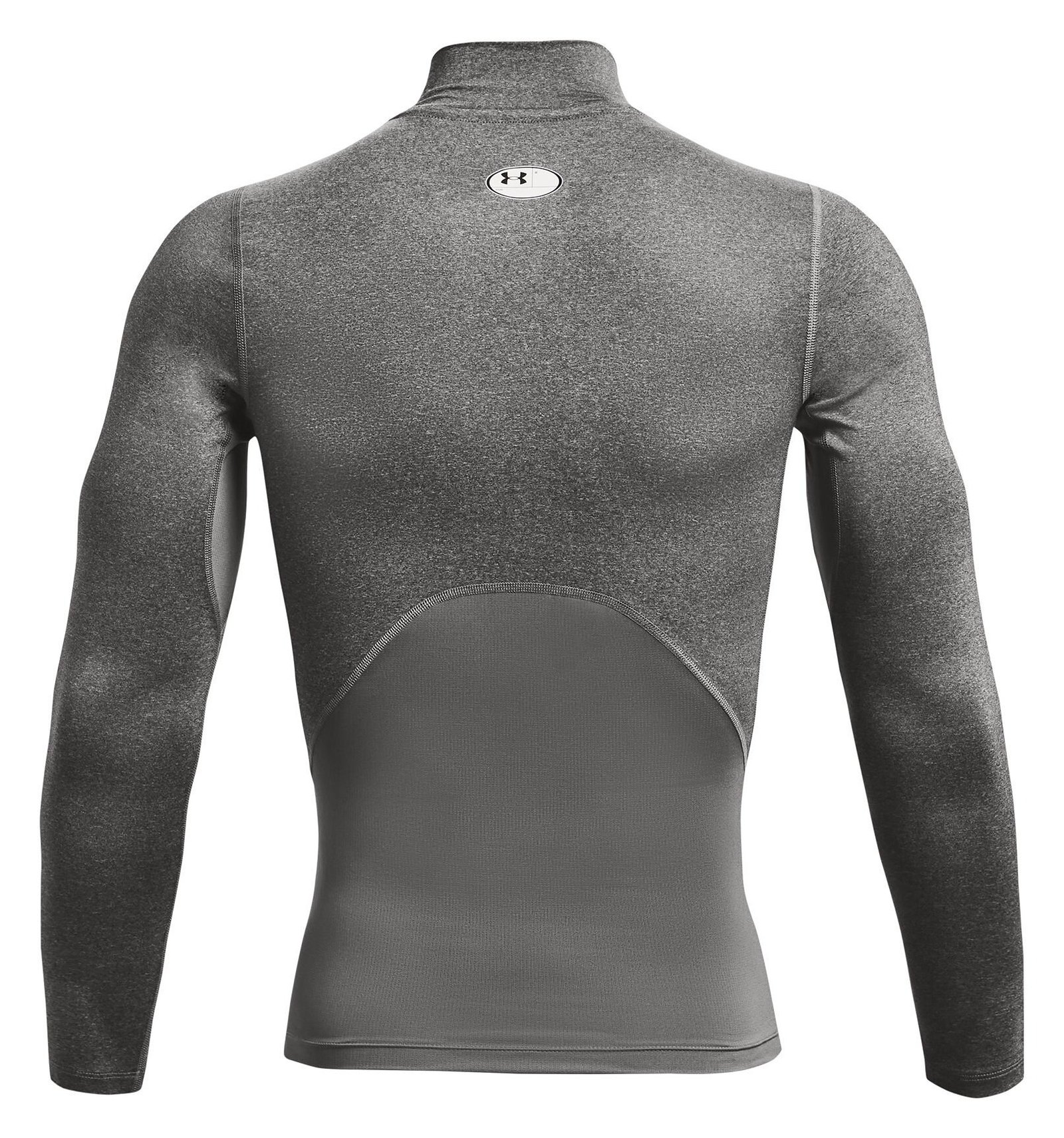 Under Armour HeatGear Comp Mock heren compressie shirt lange mouw, carbon heather/zwart