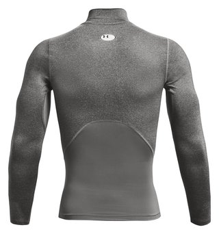 Under Armour HeatGear Comp Mock heren compressie shirt lange mouw, carbon heather/zwart
