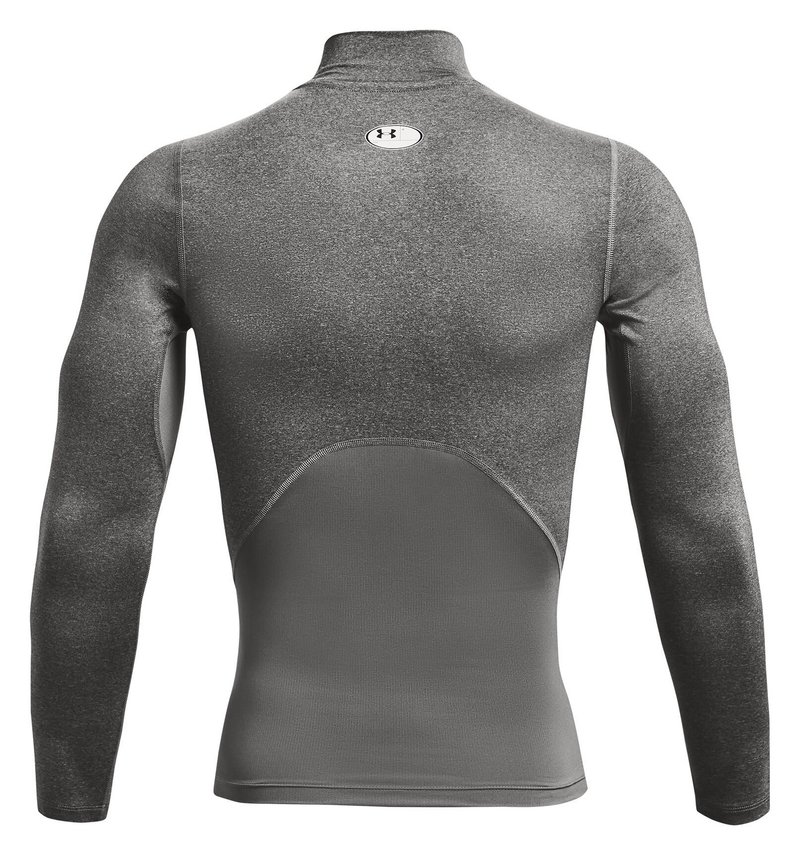 Under Armour HeatGear Comp Mock heren compressie shirt lange mouw, carbon heather/zwart