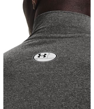 Under Armour HeatGear Comp Mock heren compressie shirt lange mouw, carbon heather/zwart