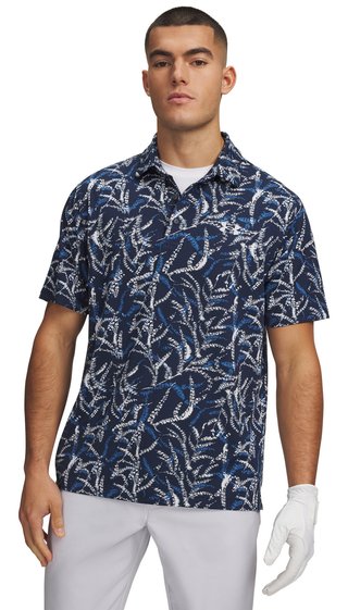 Under Armour Playoff 3.0 Printed heren polo, midnight blue