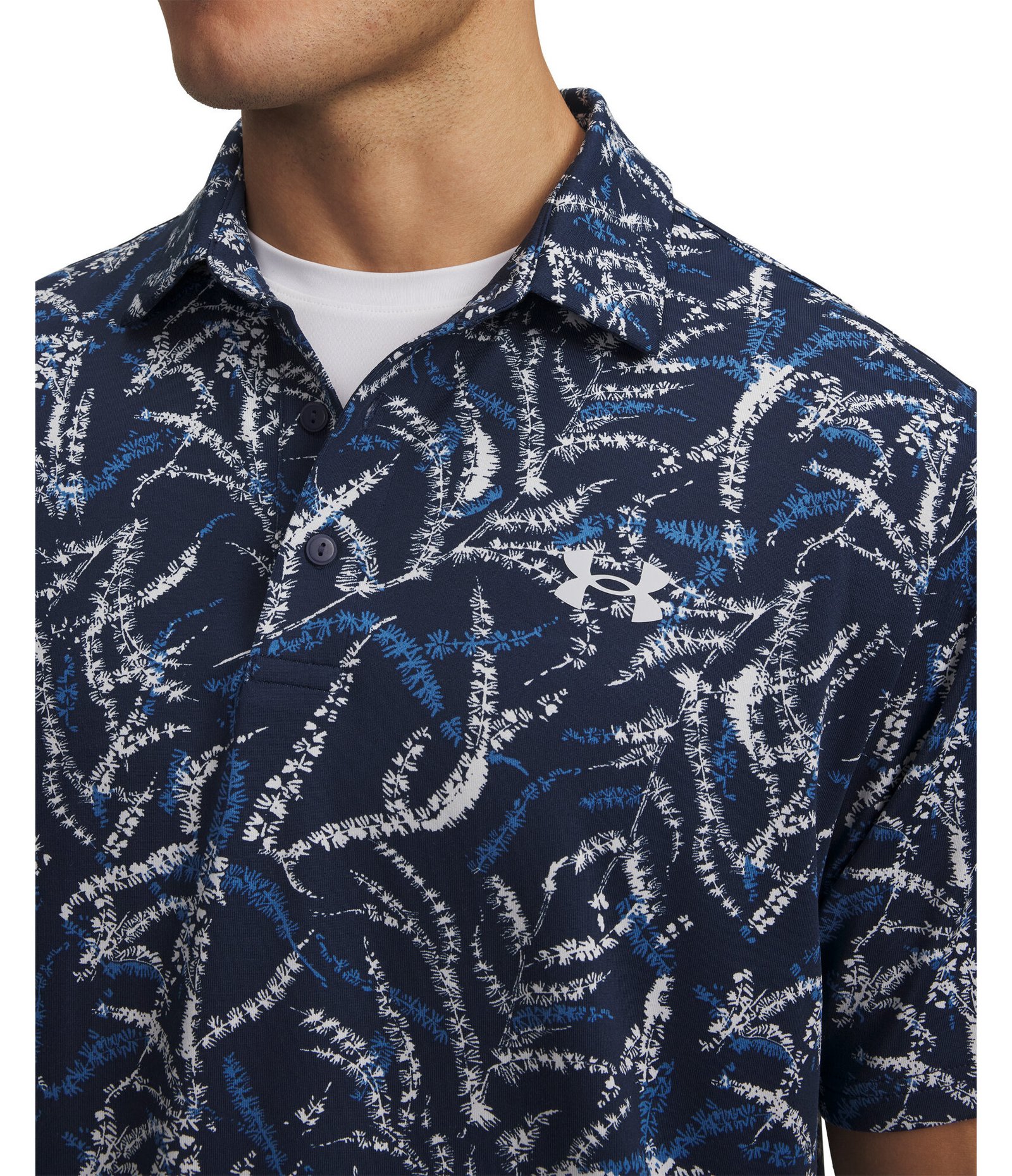 Under Armour Playoff 3.0 Printed heren polo, midnight blue