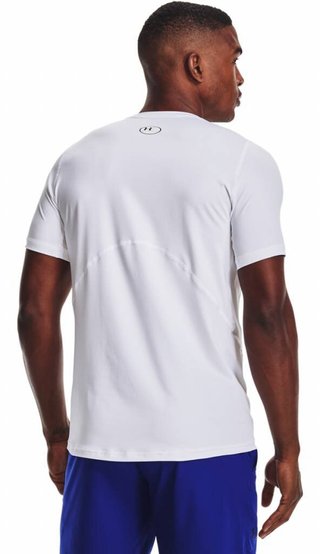 Under Armour HG Fitted SS heren t-shirt, wit/zwart