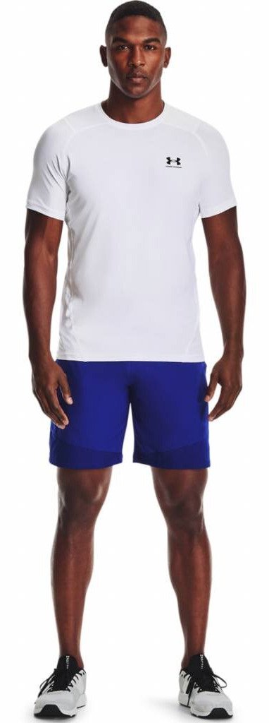 Under Armour HG Fitted SS heren t-shirt, wit/zwart