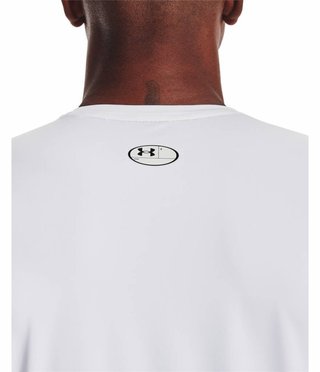 Under Armour HG Fitted SS heren t-shirt, wit/zwart