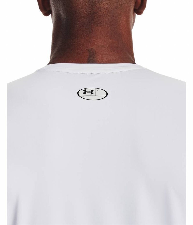 Under Armour HG Fitted SS heren t-shirt, wit/zwart