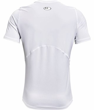 Under Armour HG Fitted SS heren t-shirt, wit/zwart