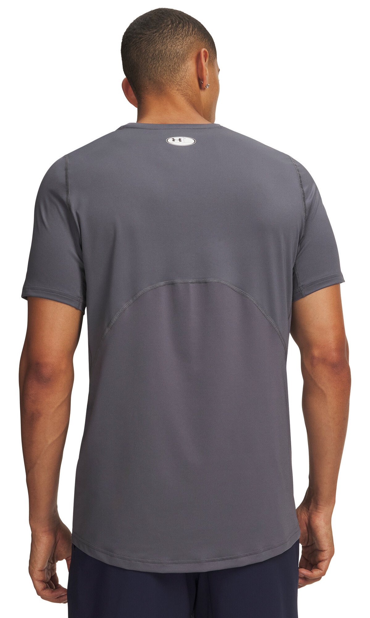 Under Armour HeatGear Fitted S heren t-shirt, castlerock/wit