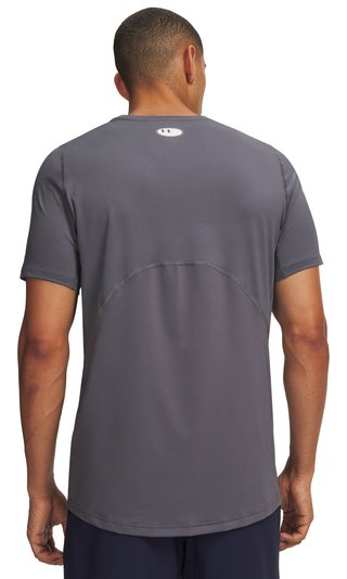 Under Armour HeatGear Fitted S heren t-shirt, castlerock/wit
