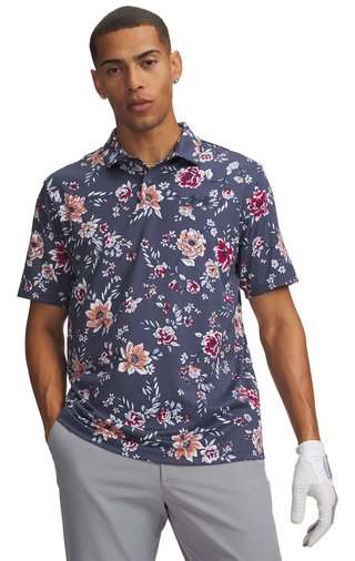 Under Armour Matchplay Printed heren polo, downpour gray