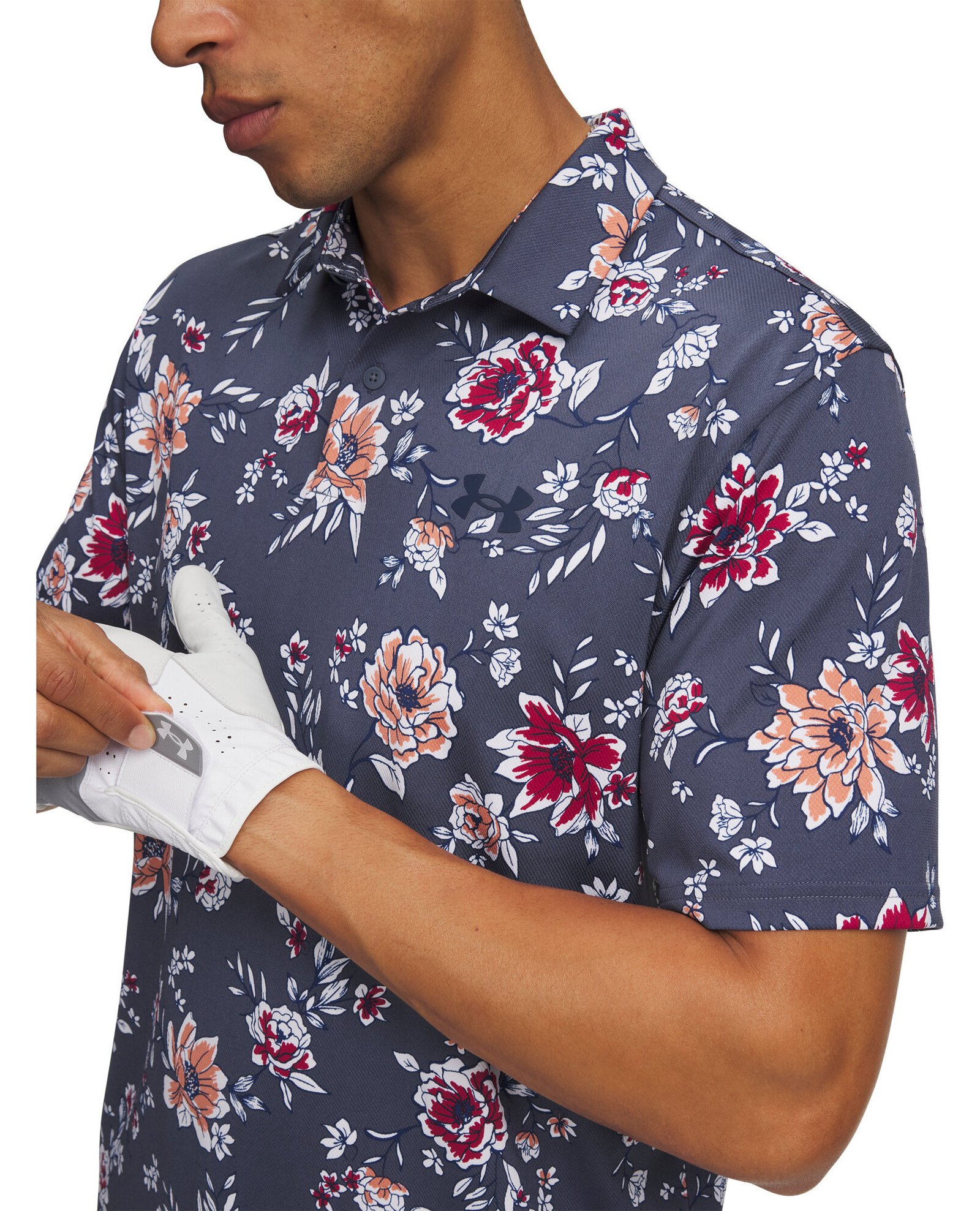 Under Armour Matchplay Printed heren polo, downpour gray