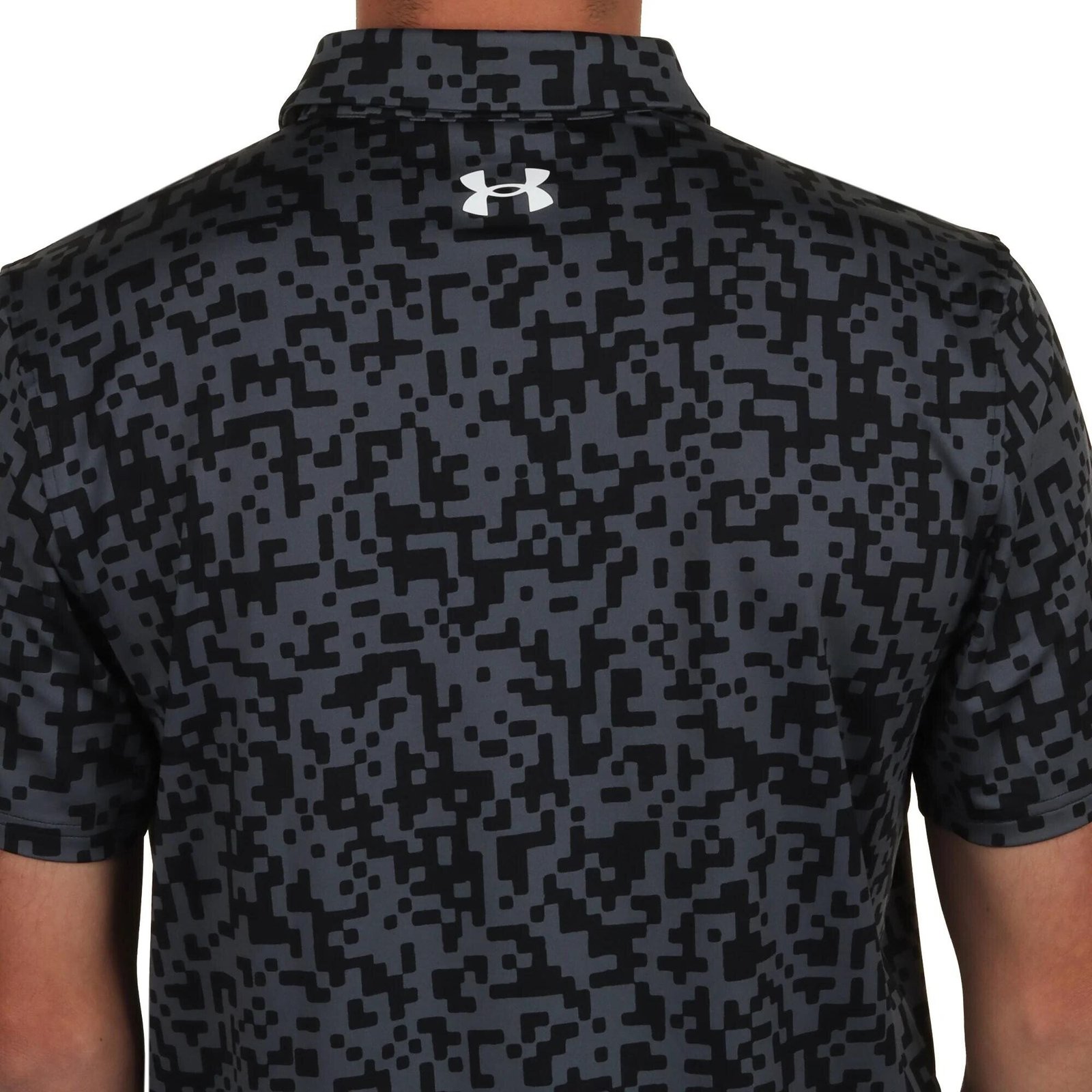 Under Armour T2G Printed heren polo, zwart/castlerock