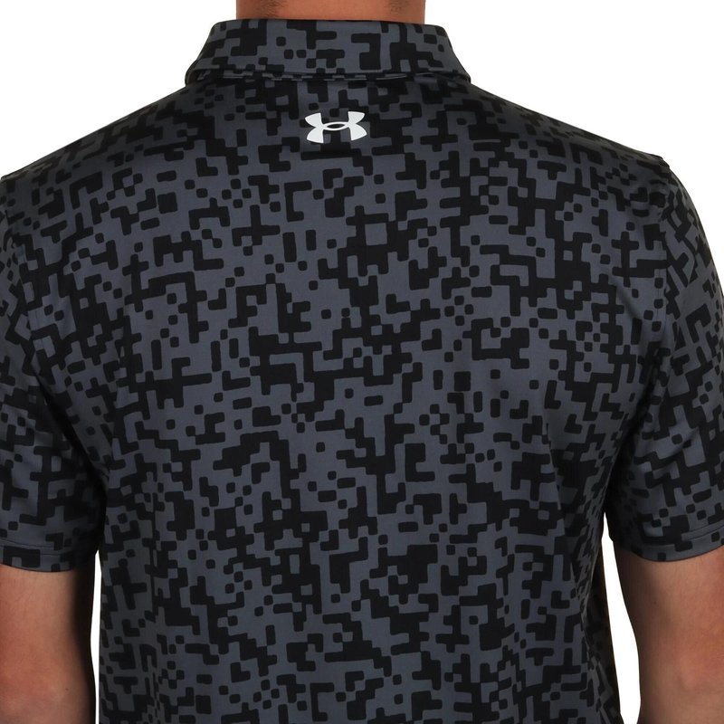Under Armour T2G Printed heren polo, zwart/castlerock