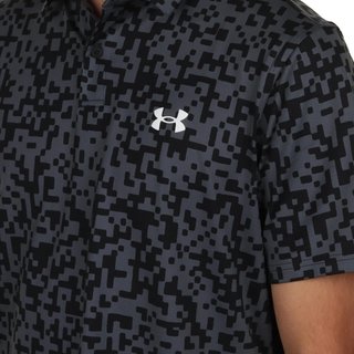 Under Armour T2G Printed heren polo, zwart/castlerock