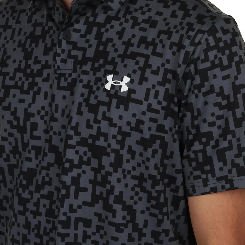Under Armour T2G Printed heren polo, zwart/castlerock