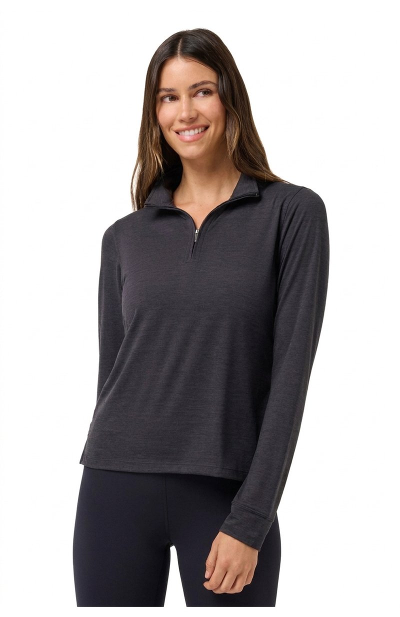 Travis Mathew Skyloft Light Zip longsleeve dames polo, heather black