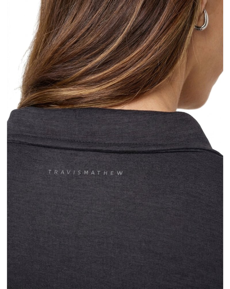 Travis Mathew Skyloft Light Zip longsleeve dames polo, heather black