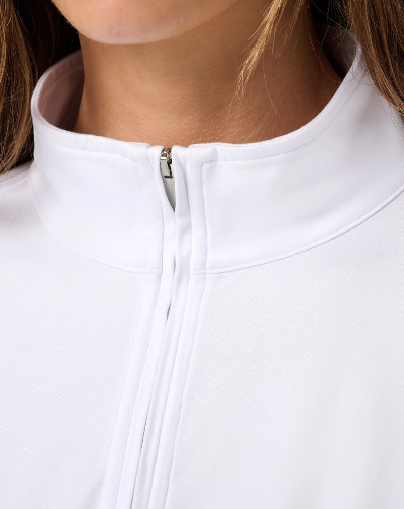 Travis Mathew Skyloft Light Zip longsleeve dames polo, wit