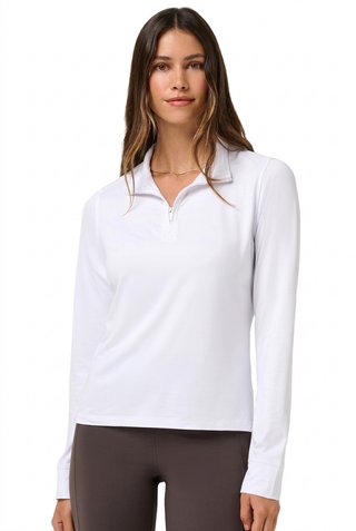 Travis Mathew Skyloft Light Zip longsleeve dames polo, wit