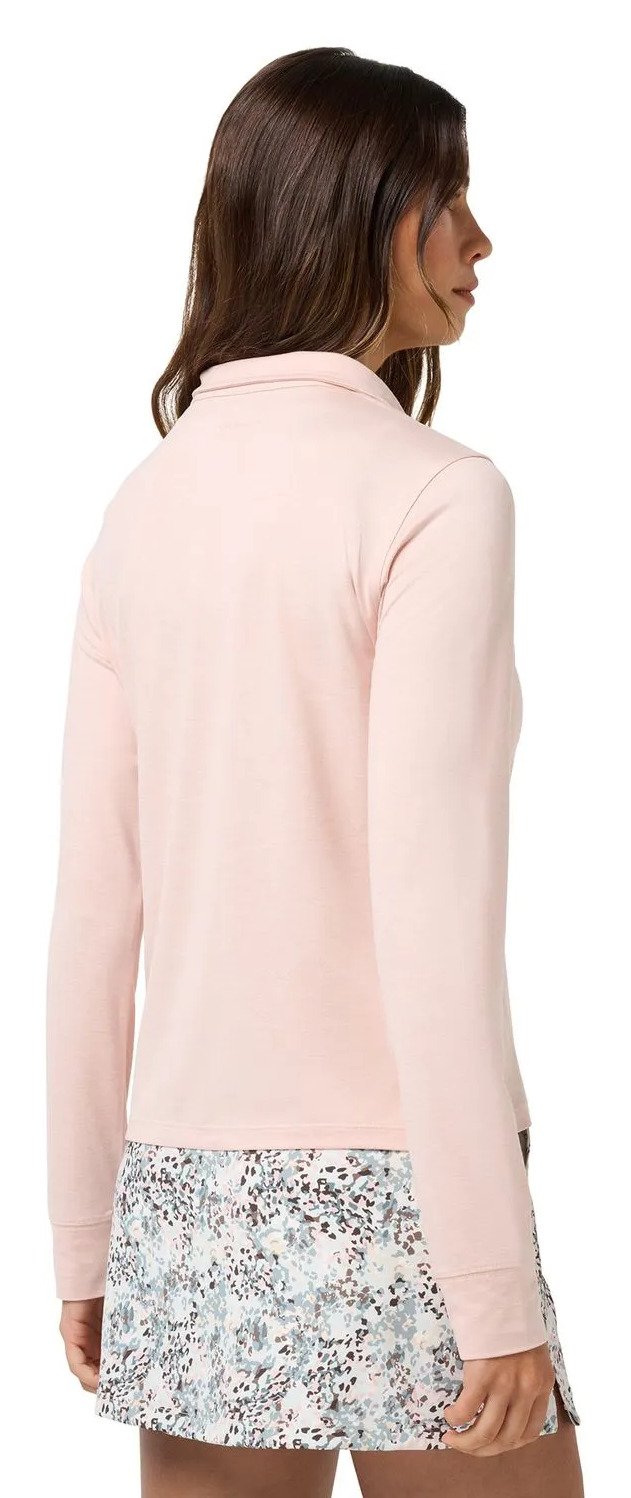 Travis Mathew Skyloft Light Zip longsleeve dames polo, heather blush pink