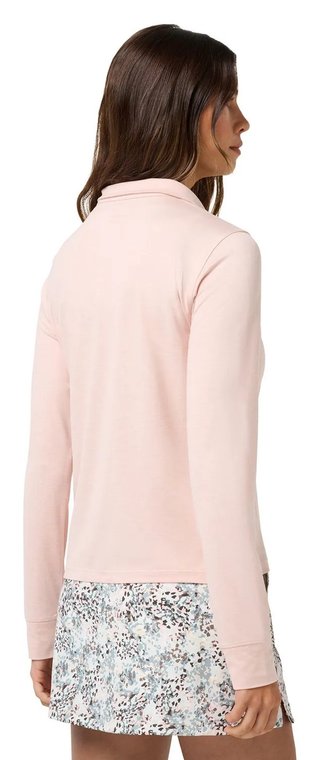 Travis Mathew Skyloft Light Zip longsleeve dames polo, heather blush pink