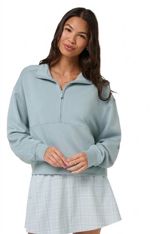 Travis Mathew Skyloft Soft Half Zip Pullover dames sweater, slate