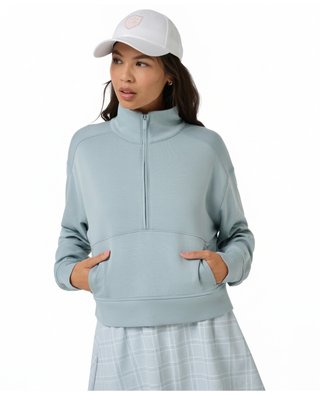 Travis Mathew Skyloft Soft Half Zip Pullover dames sweater, slate