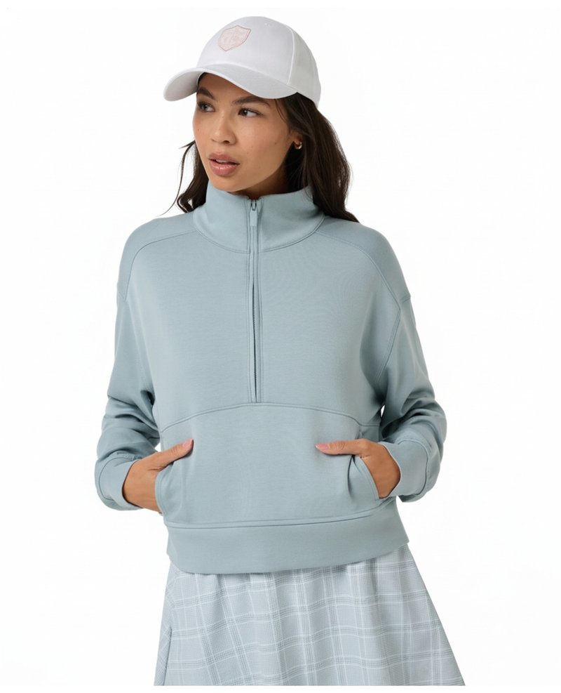 Travis Mathew Skyloft Soft Half Zip Pullover dames sweater, slate