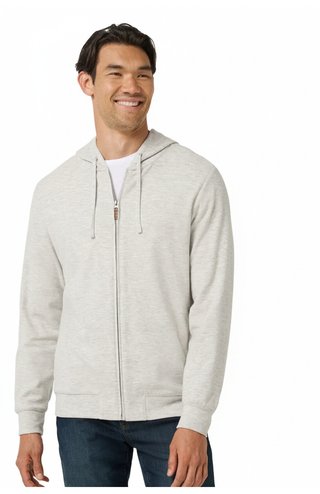 Travis Mathew Cloud Sweater Full Zip heren hoodie sweater, heather grey