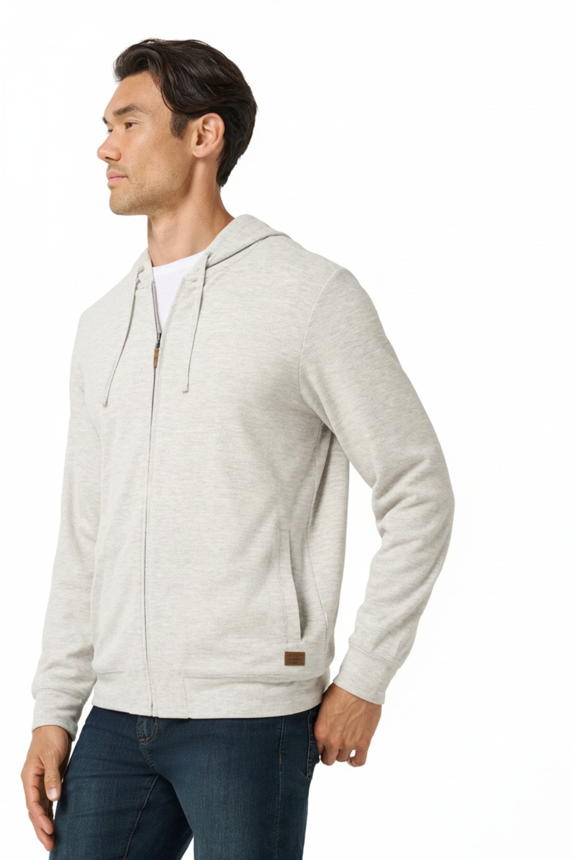 Travis Mathew Cloud Sweater Full Zip heren hoodie sweater, heather grey