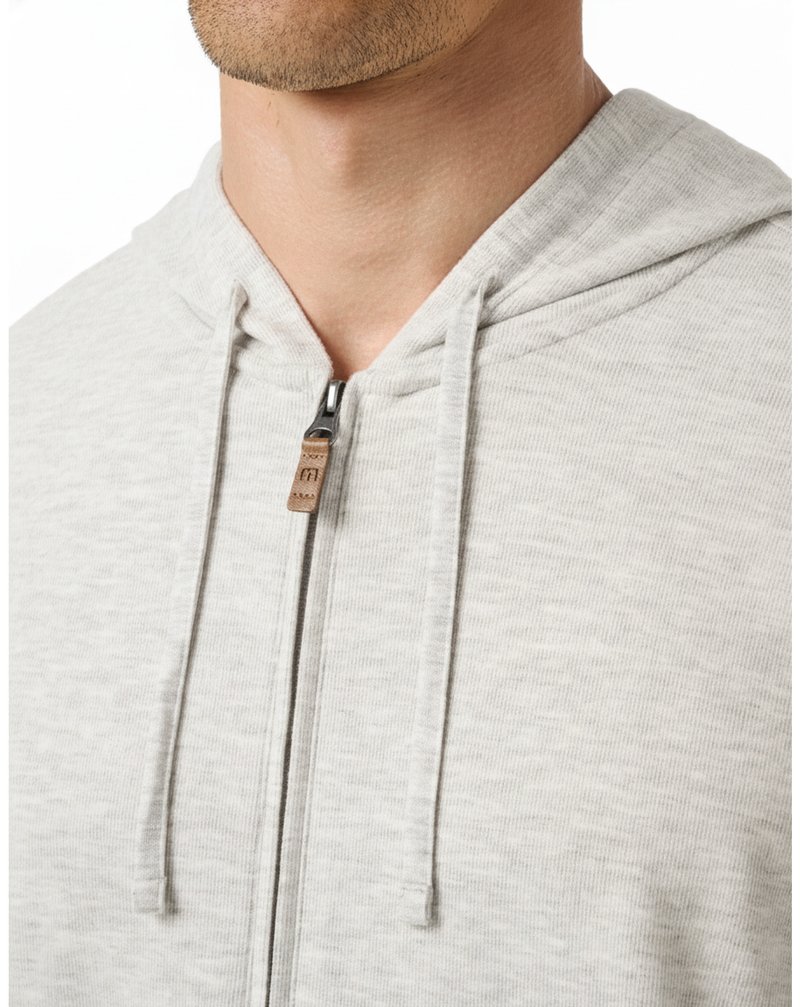 Travis Mathew Cloud Sweater Full Zip heren hoodie sweater, heather grey