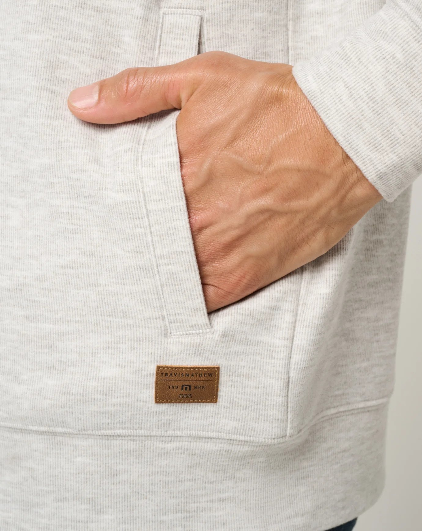 Travis Mathew Cloud Sweater Full Zip heren hoodie sweater, heather grey
