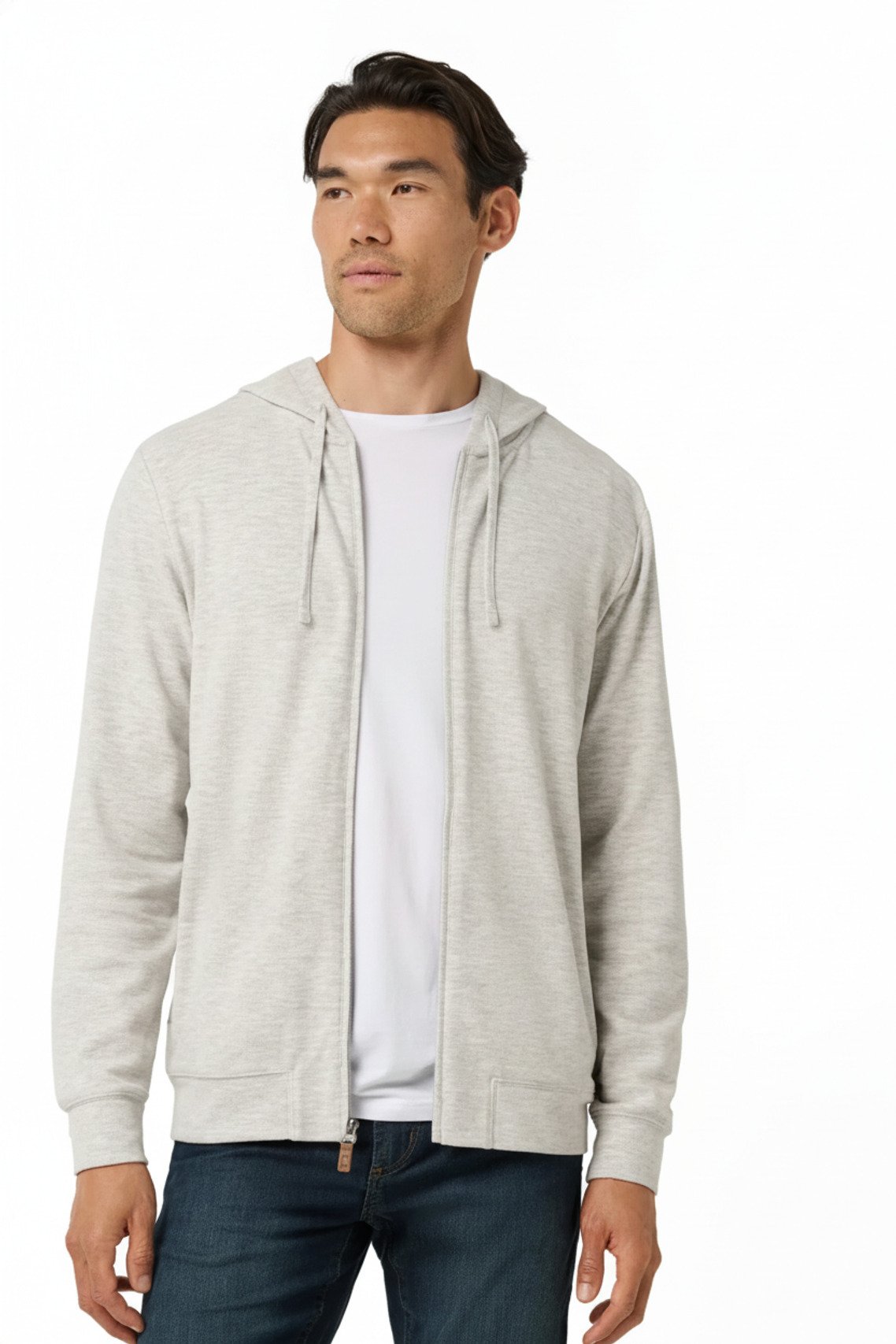 Travis Mathew Cloud Sweater Full Zip heren hoodie sweater, heather grey