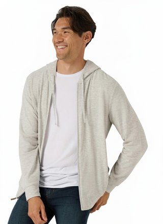 Travis Mathew Cloud Sweater Full Zip heren hoodie sweater, heather grey