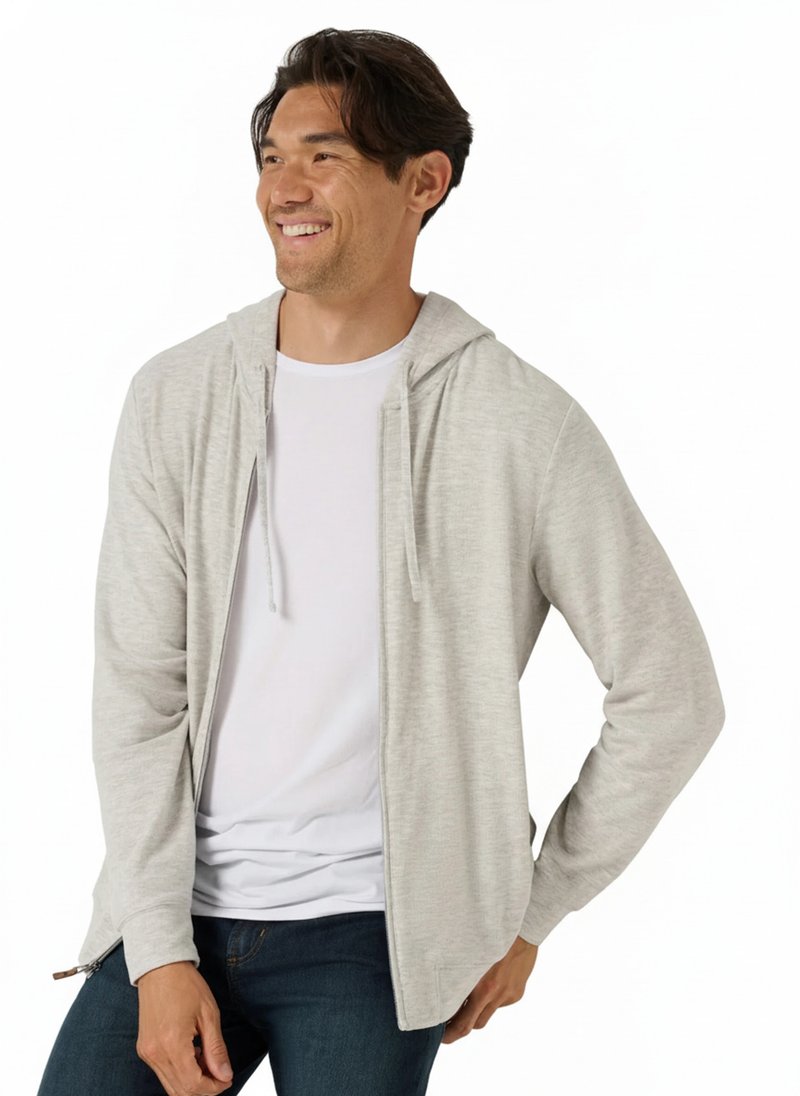 Travis Mathew Cloud Sweater Full Zip heren hoodie sweater, heather grey