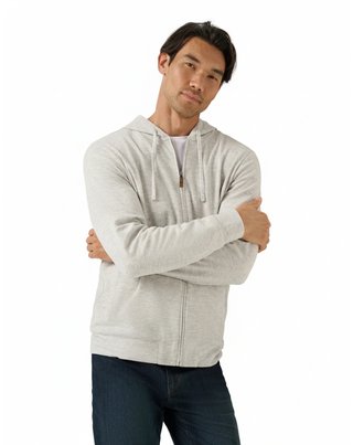 Travis Mathew Cloud Sweater Full Zip heren hoodie sweater, heather grey