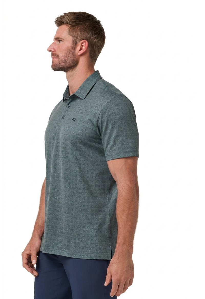 Travis Mathew Featherweight Trophy Ready heren polo, balsam green