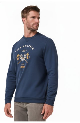 Travis Mathew TM Varsity Club Crew heren sweater, total eclipse
