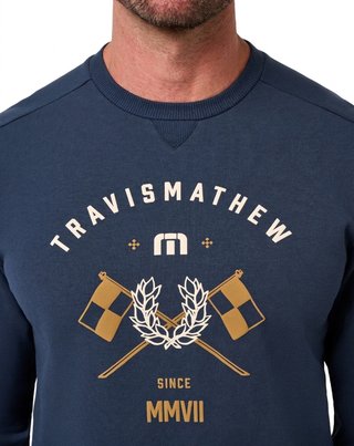 Travis Mathew TM Varsity Club Crew heren sweater, total eclipse