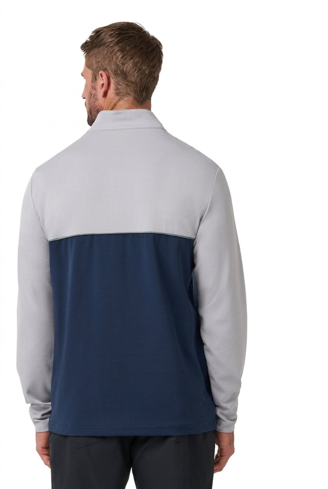 Travis Mathew Fibercloud Color Block Quarter Zip, lichtgrijs