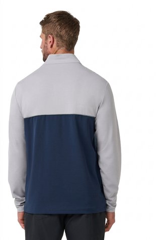 Travis Mathew Fibercloud Color Block Quarter Zip, lichtgrijs