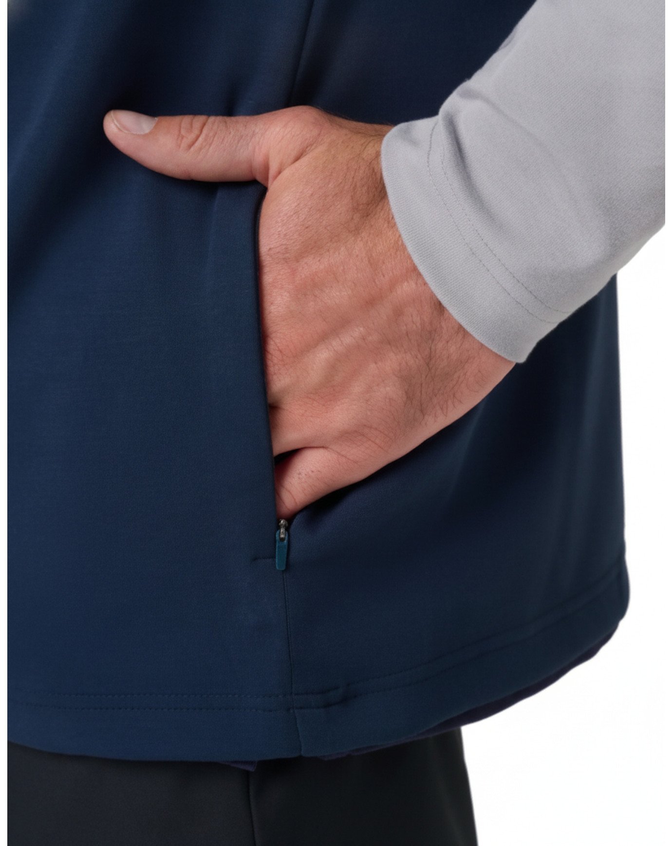 Travis Mathew Fibercloud Color Block Quarter Zip, lichtgrijs